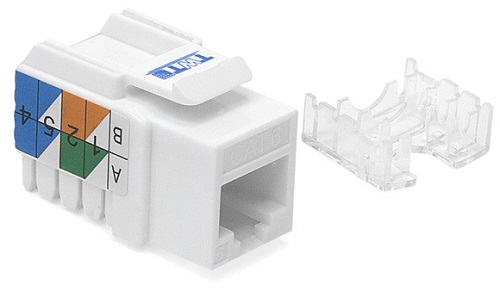 

Вставка TWT TWT-OK45UTP/6-WH Keystone RJ-45, категория 6, белая, TWT-OK45UTP/6-WH