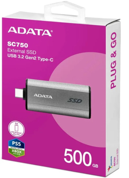 фото Внешний SSD USB 3.2 Gen 2 Type-C ADATA SC750 в Краснодаре