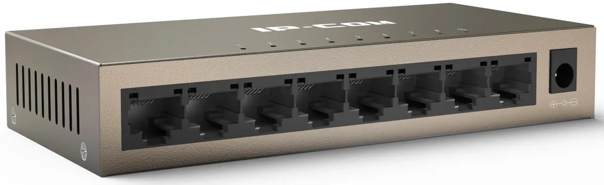 

Коммутатор неуправляемый IP-Com G1008M 8 портов, 8x1 Гбит/с, настольный, металлический, G1008M