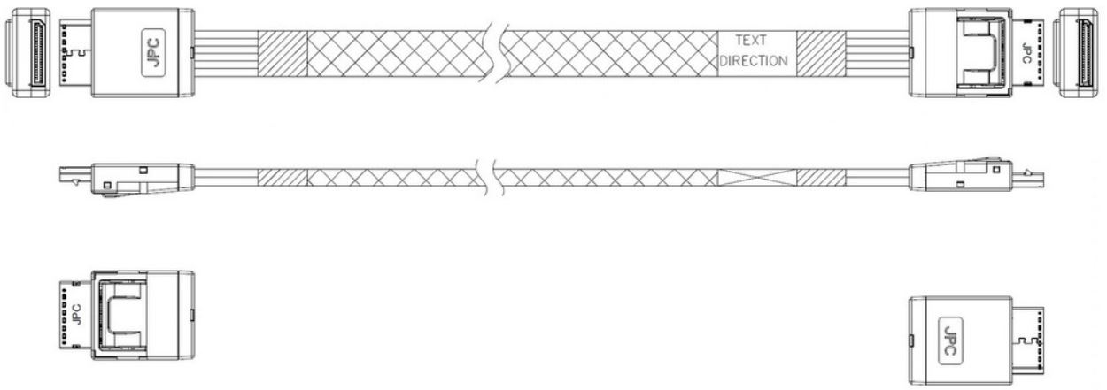 

Кабель JPC P47SSDN01000-2 OCuLink x4 42P (прямой Straight Type) -TO- OCuLink x4 42P (прямой Straight Type), 85 Ohm, L:100cm (C1111), P47SSDN01000-2