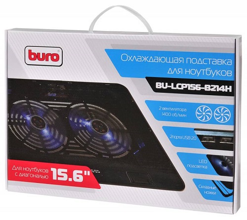 

Подставка для ноутбука с охлаждением Buro BU-LCP156-B214H 15.6", 2xUSB, 2x140мм, металлическая сетка/пластик, черный, BU-LCP156-B214H