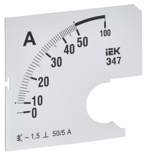 Изображение товара Шкала сменная IEK IPA10D-SC-0050 для Амперметра Э47 72x72мм