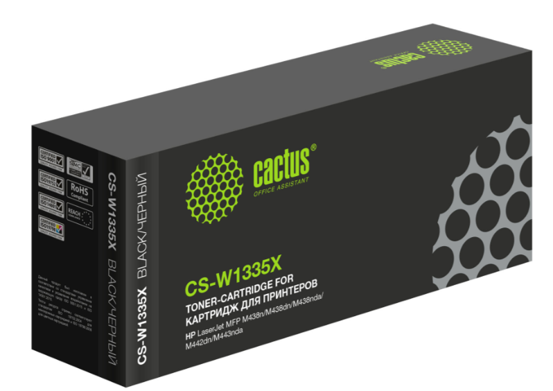 

Картридж Cactus W1335X черный (13700стр.) для HP LJ MFP M438n/M438dn/M438nda/M442dn/M443nda, W1335X