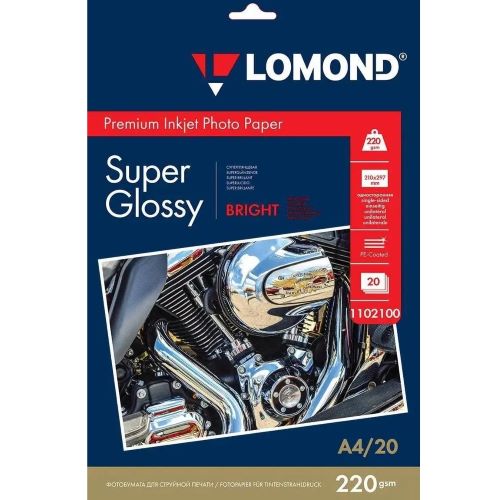 

Фотобумага Lomond 1102100 A4/220г/м2/20л./белый супер глянец для струйной печати, 1102100