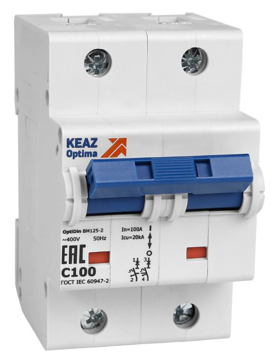

Автоматический выключатель КЭАЗ 138542 OptiDin BM125 2P 125A C 15кА AC (BM125-2NC125-8ln-УХЛ3), 138542