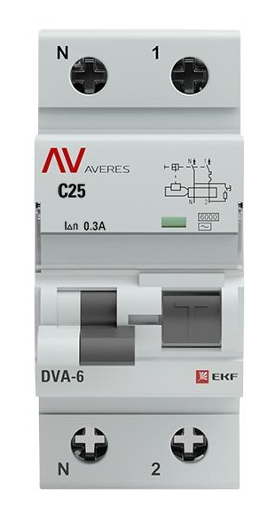 фото Автомат дифференциальный EKF rcbo6-1pn-25C-300-ac-av в Перми