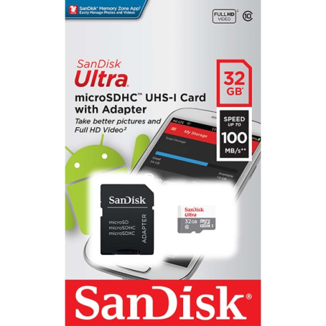 Изображение товара Карта памяти microSD SanDisk Ultra 32ГБ для смартфонов планшетов и камер