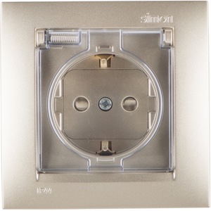 

Розетка Simon 1590450-034 Simon 15 Шампань с/з, со шторками, с крышкой, IP44, 16А, 250В, винт.заж., 1590450-034