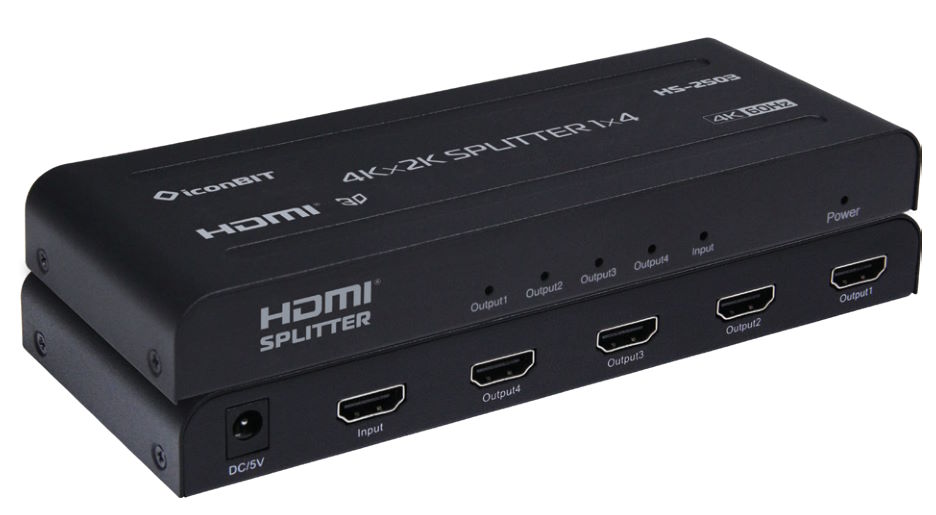 

Усилитель-распределитель IconBit HS-2503 HDMI 1x4, поддержка 4К60, HS-2503