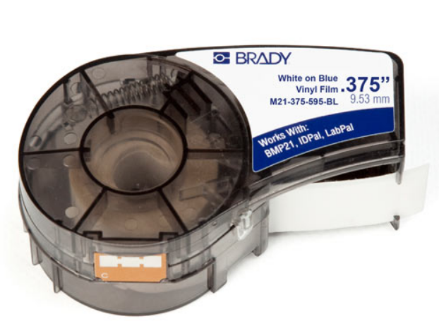 

Лента красящая Brady M21-375-595-BL brd142806 9.53mm/6.4m винил, белый на синем, M21-375-595-BL