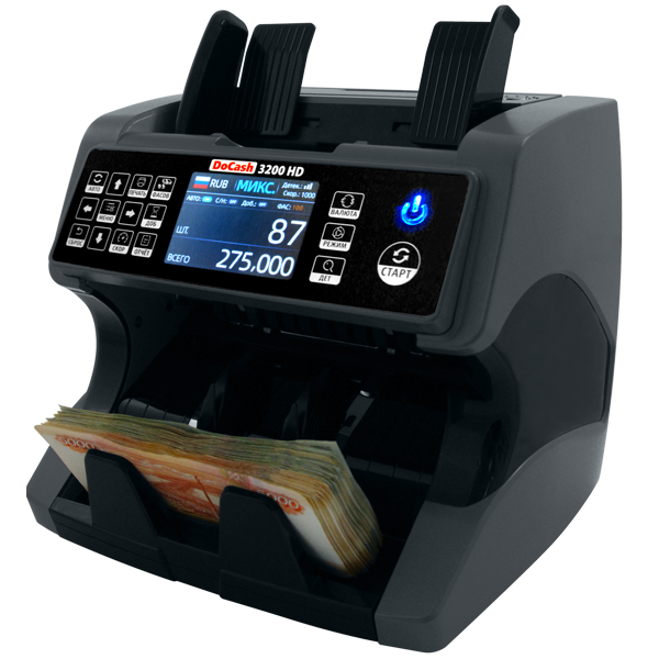 

Счетчик банкнот DoCash 3200 HD 1606486 мультивалюта, 3200 HD