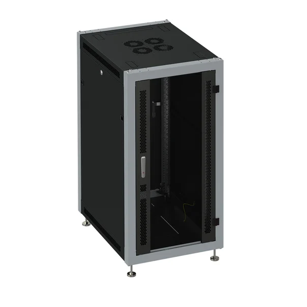 

Шкаф напольный 19", 22U SYSMATRIX SL 6822.912 600x800x1100mm, передняя дверь стекло, задняя дверь металл, поворотная ручка с замком, черный, SL 6822.912
