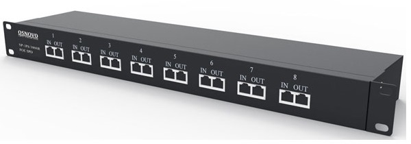 

Грозозащита OSNOVO SP-IP8/1000PR 1U для локальной вычислительной сети на 8 портов (скорость до 1000Мб/с) с защитой линий PoE (af/at, методы A+B, конта, SP-IP8/1000PR