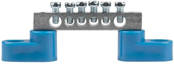 

Шина EKF sn1-63-06-2 "0" N (6x9мм) 6 отв. цинк 2 синих угловых изолятора, sn1-63-06-2