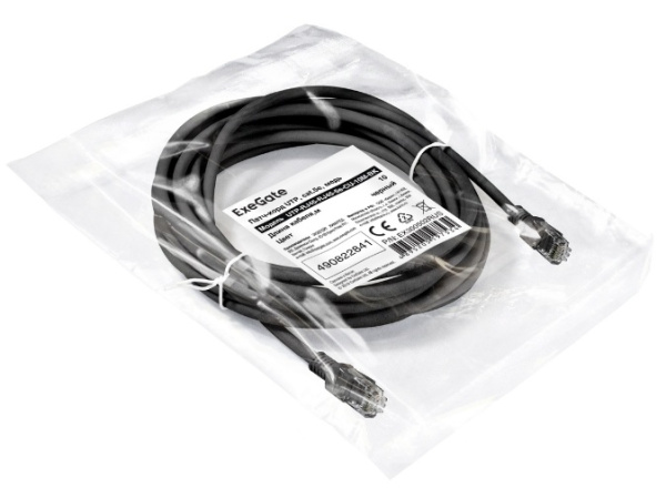 фото Кабель патч-корд U/UTP 5e кат. 10м Exegate UTP-RJ45-RJ45-5e-CU-10M-BK в Волгограде