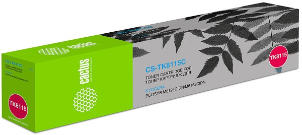 Изображение товара Картридж Cactus CS-TK8115C для KYOCERA лазерных мфу и принтеров голубой
