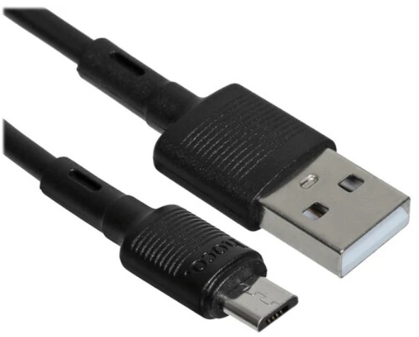 

Кабель Hoco X83 Victory 6931474770882 USB - микро, 1.0м, круглый, 2.4A, силикон, цвет: чёрный (1/33/330), X83 Victory