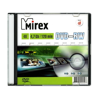 Изображение товара DVD-RW диск Mirex 4.7 ГБ 12 см скорость 4x для записи и хранения данных