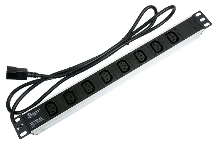 

Блок розеток 19, 8 розеток Cabeus PDU-8I-2IEC для 19" шкафов, горизонтальный, IEC 320, 10 A, без выключателя, алюминиевый корпус, шнур 2 м, вилка IEC, PDU-8I-2IEC
