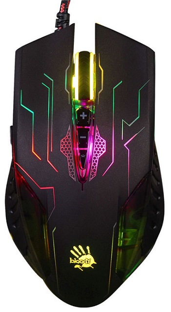 

Мышь A4Tech Bloody Q51 черная/рисунок, 3200dpi, USB, 8 кнопок, Bloody Q51