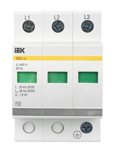 

Ограничитель IEK MOP20-3-C перенапряжения ОПС1-C 3P, MOP20-3-C