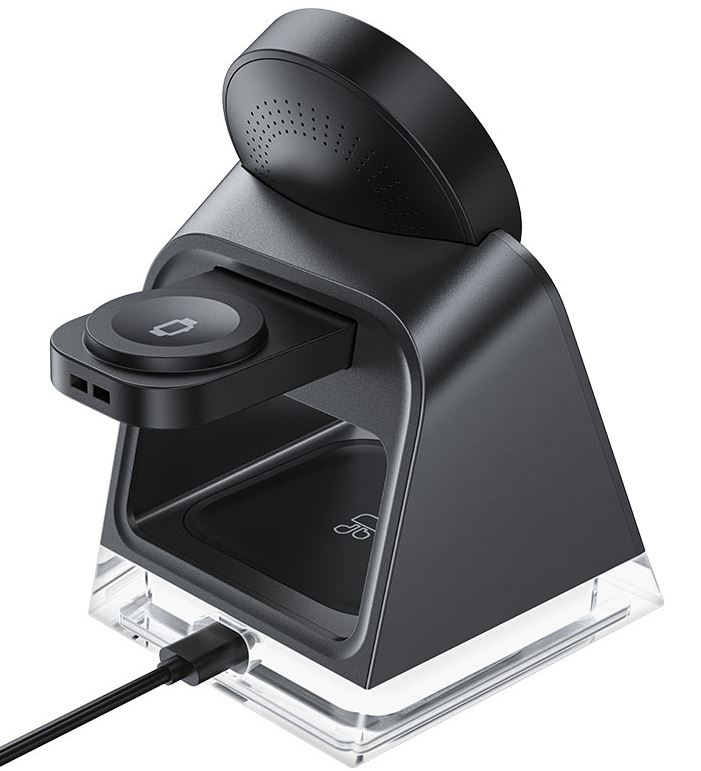 

Зарядное устройство беспроводное ACEFAST E17 desktop 3-in-1 wireless charging holder для телефона гарнитуры часов. Цвет: черный, E17
