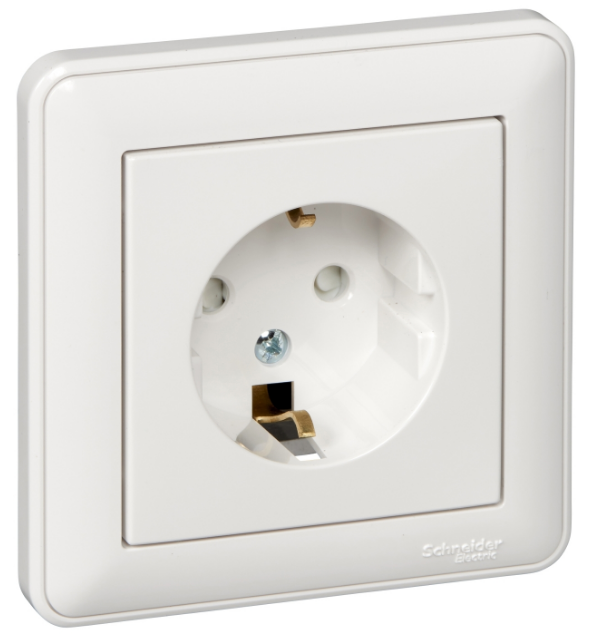 

Розетка Schneider Electric RS16-152-18 Wessen 59 с/з с защитными шторками (в сборе, с рамкой), белый, RS16-152-18