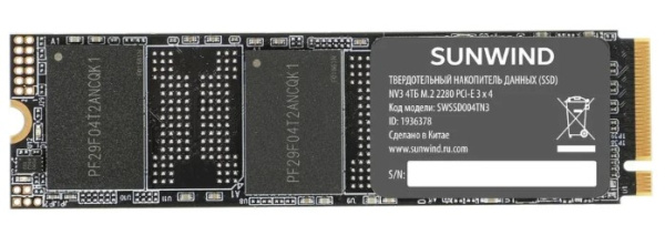 фото Накопитель SSD M.2 2280 SUNWIND SWSSD004TN3 в Перми 4000 ГБ