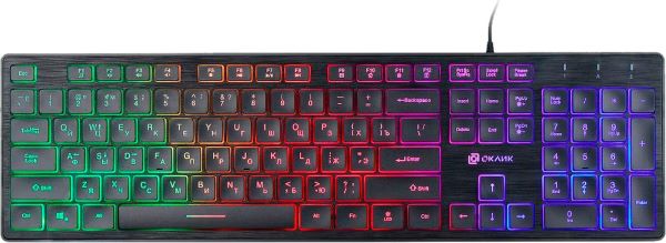 

Клавиатура Oklick 550ML 1061617 черный USB slim Multimedia LED, 550ML