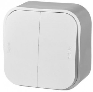 Изображение товара Двухклавишный переключатель Legrand 782206 серия Quteo белый IP20