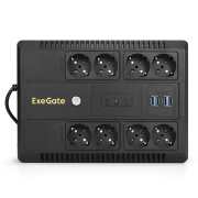 фото Источник бесперебойного питания Exegate NEO NNB-1000.LED.AVR.8SH.CH