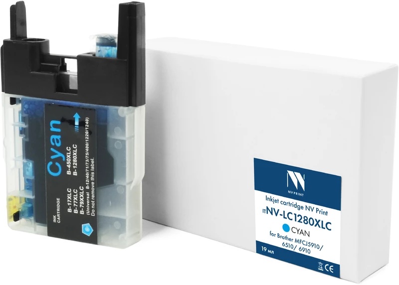 

Картридж NVP NV-LC1280XLC струйный LC-1280XLC Cyan для Brother MFCJ5910/6510/6910 (19 мл) совместимый, NV-LC1280XLC