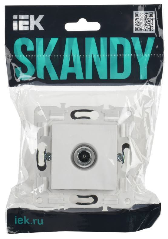 

Розетка телевизионная оконечная IEK SK-A10-O-K01 SKANDY SK-A12W Арктический белый, SK-A10-O-K01