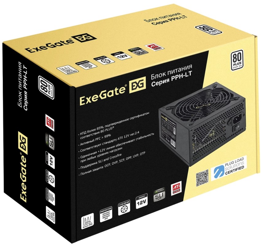 

Блок питания ATX Exegate EX292146RUS 1000W, APFC, 80 PLUS, 120mm fan, EX292146RUS