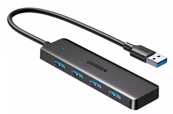 

Концентратор UGREEN CM219 4-Port USB 3.0 Hub with USB-C power port, длина кабеля: 1м, цвет: черный, CM219