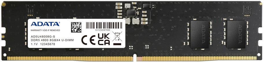 

Модуль памяти DDR5 32GB ADATA AD5U480032G-S PC5-38400 4800MHz CL40 1.1V, AD5U480032G-S