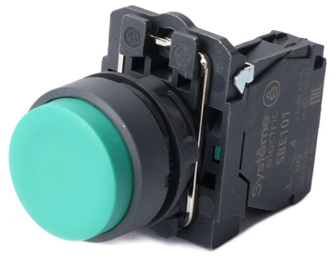 

Кнопка Systeme Electric SB5AL31 SB5 в сборе модульная 22мм выступающая зеленая с возвратом пластик 1НО, SB5AL31