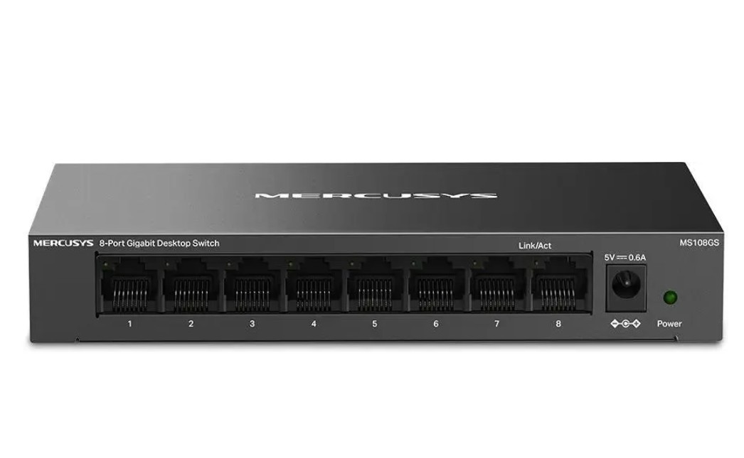 

Коммутатор неуправляемый Mercusys MS108GS L2, 8*10/100/1000BASE-T, MS108GS