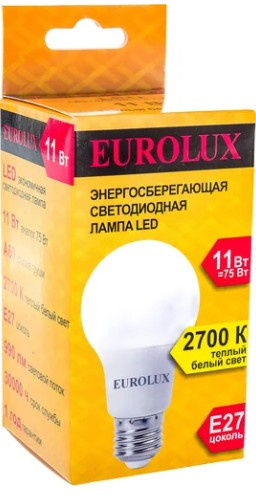фото Лампа светодиодная Eurolux LL-E-A60-11W-230-2,7K-E27 в Ростове-на-Дону