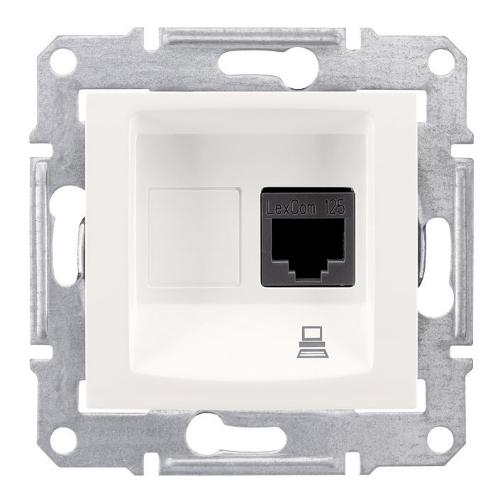 

Розетка Schneider Electric SDN4300121 Sedna компьютерная RJ45 категория 5e, в рамку, UTP (белая), SDN4300121