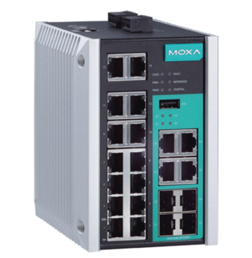 

Коммутатор управляемый MOXA EDS-518E-4GTXSFP-T 14x10/100BaseT(X) ports, and 4 combo 10/100/1000BaseT(X) or 100/1000BaseSFP ports, EDS-518E-4GTXSFP-T