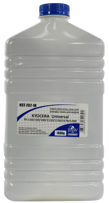 

Тонер B&W (Black&White) KST-202-1K для Kyocera Universal (TK-110/130/140/160/170/1100/1130/1140/1150/1160/1170) (кан. 1кг) Standart фас.Россия, KST-202-1K