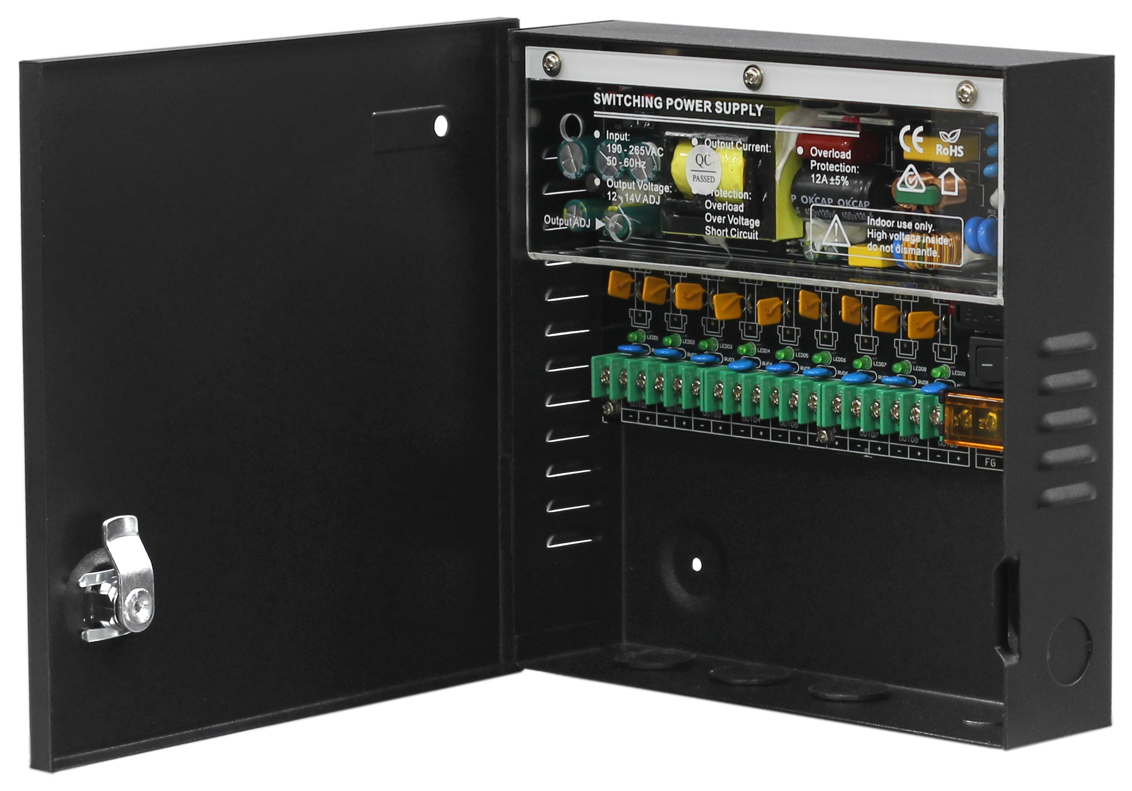 

Блок питания Smartec ST-PS110DML-BK 12 VDC/ 10 A, 9 каналов, металлический корпус, черный, ST-PS110DML-BK