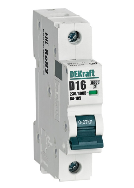 Изображение товара Автоматический выключатель DEKraft 13201DEK для защиты электросетей 16 А