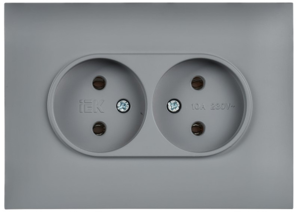 фото Розетка двухместная без заземления в сборе IEK SK-R20-10-K03-F в Ростове-на-Дону