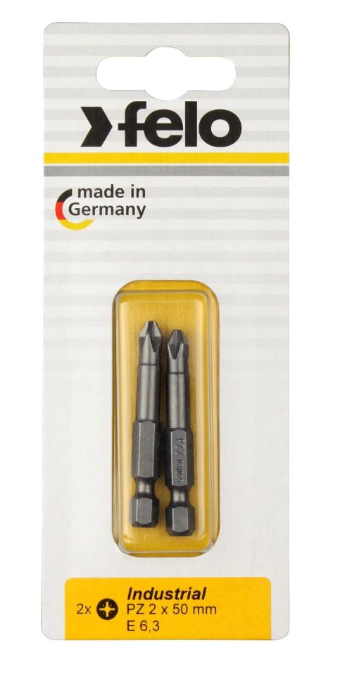 

Бита Felo 03102536 крестовая PZ 2X50, серия Industrial, 2 шт в блистере, 03102536