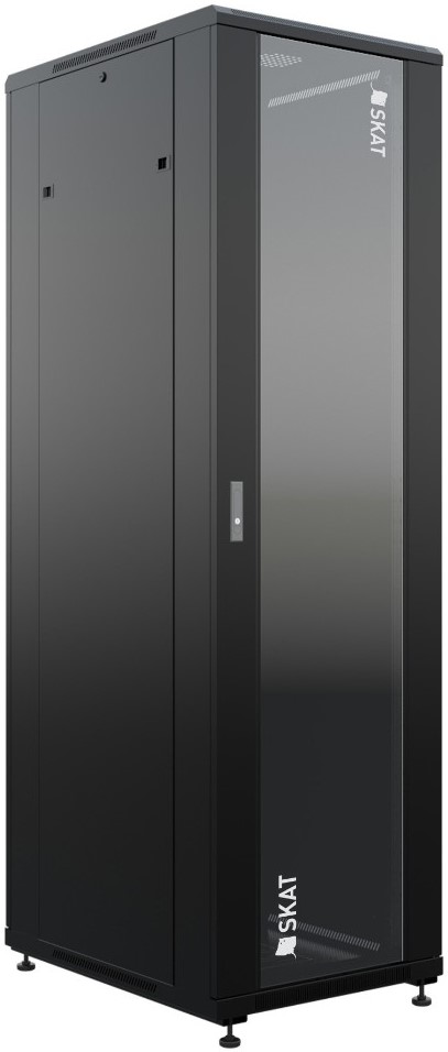 

Шкаф Бастион SKAT TB-22R680GF-B напольный универсальный 22U 600х800мм, дверь стеклянная, SKAT TB-22R680GF-B