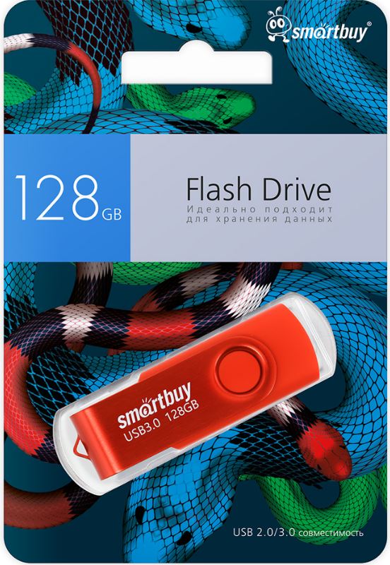 

Накопитель USB 3.1 128GB SmartBuy SB128GBTWRSN Twist Red Snake Edition, SB128GBTWRSN