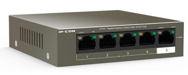 

Коммутатор неуправляемый IP-Com G1105P-4-63W V1.0 4 гигабитных порта PoE и 1 гигабитным портом., G1105P-4-63W V1.0