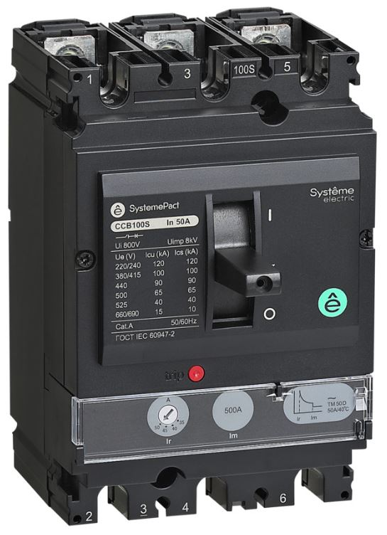 

Автоматический выключатель в литом корпусе Systeme Electric SPC100F063L3DF SYSTEMEPACT CCB100 36KA 3P3D TMD63 рычаг, SPC100F063L3DF